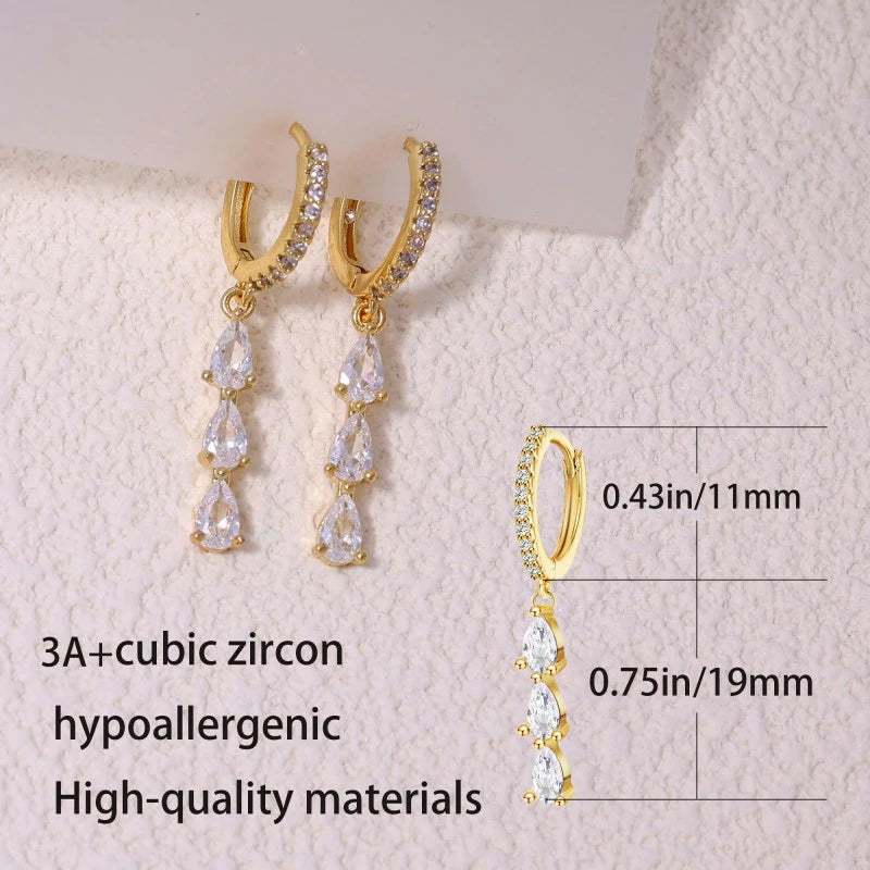Dangle Earrings Prom Jewelry Dainty Earring 14K Gold Plated Drop Earrings