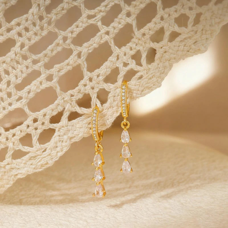 Dangle Earrings Prom Jewelry Dainty Earring 14K Gold Plated Drop Earrings