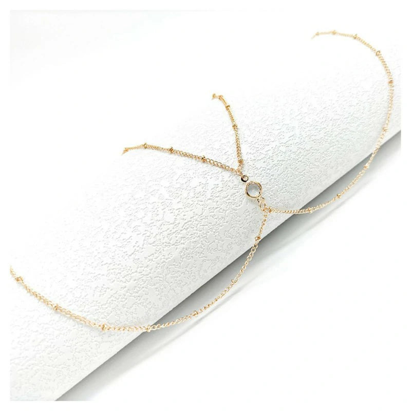 Double-layered Crystal Bead Waist Chain Jewelry for Women Trendy Bead Belly Body Chain
