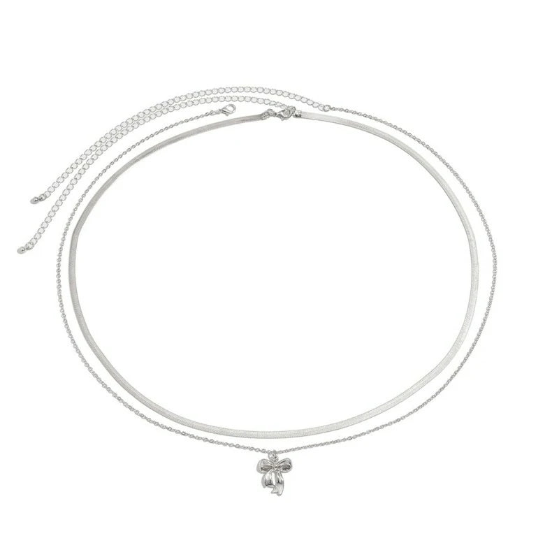 Double Layer Gold Waist Chains for Women Snake Bone Chain Silver Butterfly pendant Waist Chains