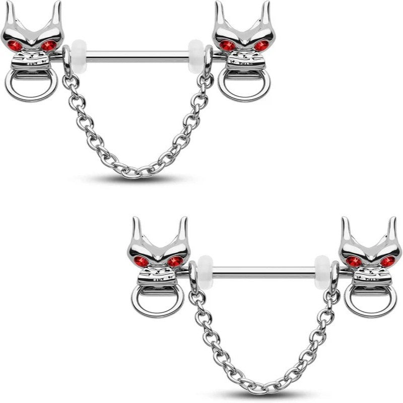Dragon Nipple Rings Chain Nipple Piercing Jewelry 316L Stainless Steel Nipple Jewelry