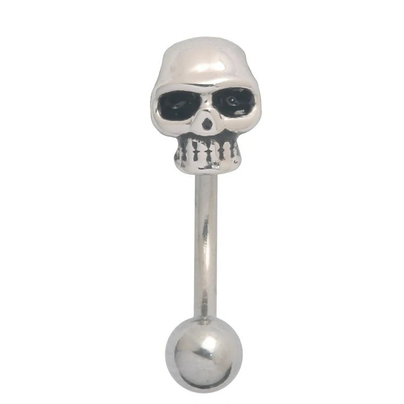 Eyebrow Rings 16G Stainless Steel Barbells Skull Shape