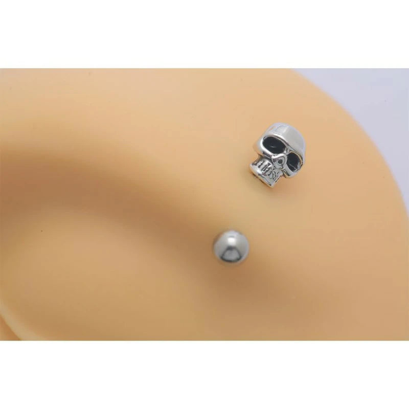 Eyebrow Rings 16G Stainless Steel Barbells Skull Shape