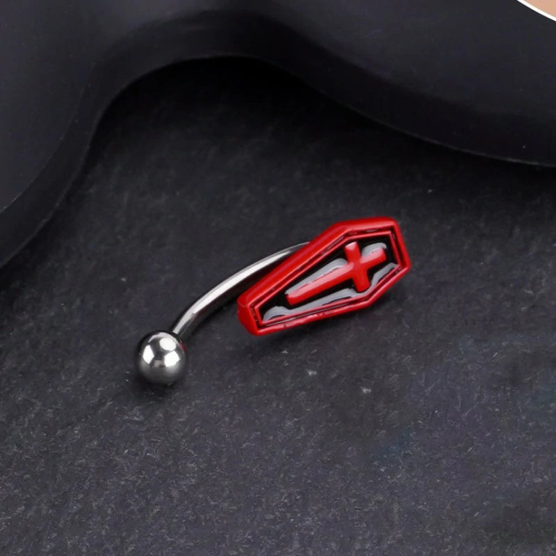 16G Stainless Steel Eyebrow Rings Black Skull Spider Butterfly Bat Eyebrow Curved Barbell Eyebrow Halloween Piercing