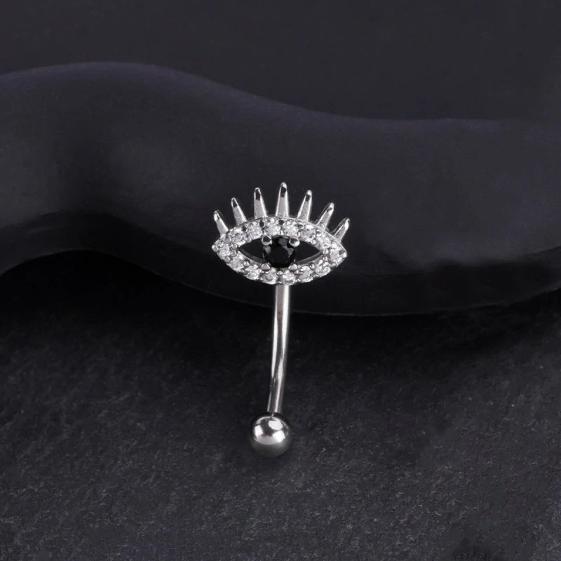 16G Stainless Steel Eyebrow Rings Black Skull Spider Butterfly Bat Eyebrow Curved Barbell Eyebrow Halloween Piercing