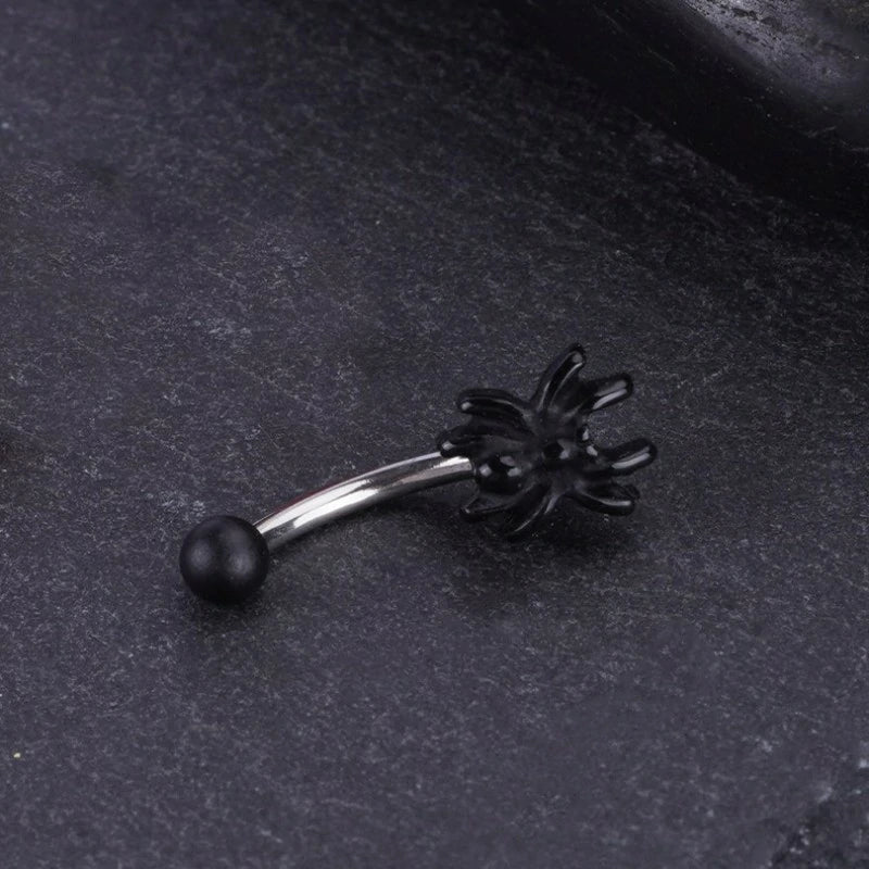 16G Stainless Steel Eyebrow Rings Black Skull Spider Butterfly Bat Eyebrow Curved Barbell Eyebrow Halloween Piercing