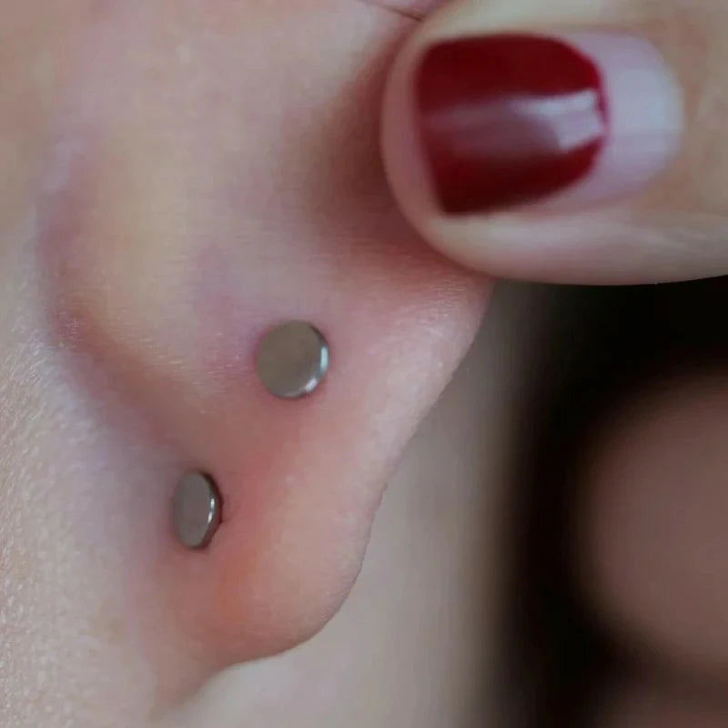 F136-18G 6mm 8mm 10mm Flat Back Internal Thread Stud Earring Piercing Jewelry for Tragus Helix Conch Cartilage Nose Lip(1pc)