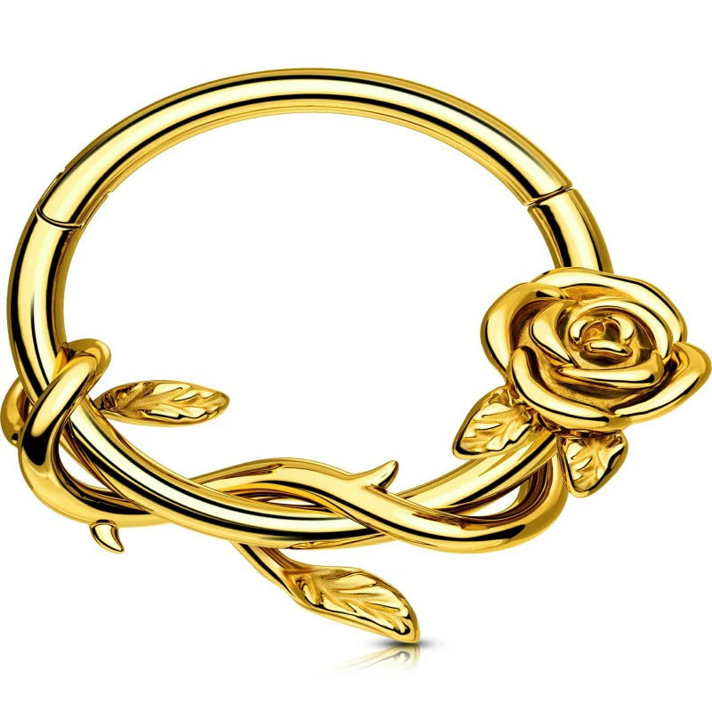 FLower 16G Gold Septum Rings 316L Surgical Steel Septum Jewelry