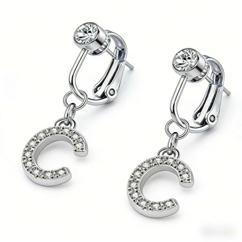 Fake 14G Surgical Stainless Steel 26 Letter Dangle Navel Barbell Stud Cubic Zirconia