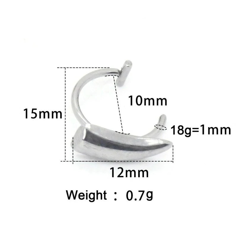 Fake Lip Ring Vampire Teeth Ring Adjustable Clip on Lip Piercing Non-Piercing Lip