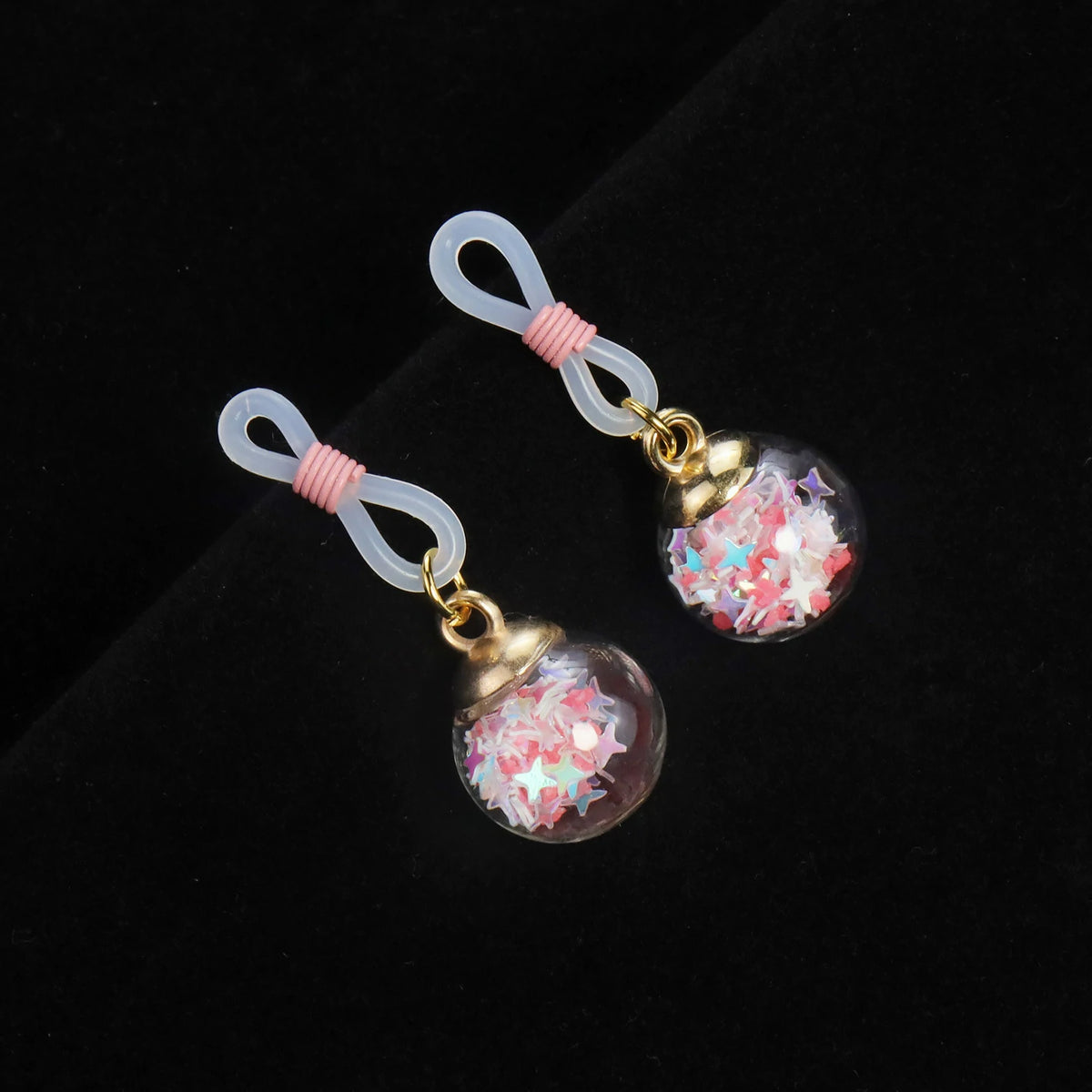 Fake Nipple Rings Adjustable Elastic Nooses Silicone Cute Pearl Silver non-Piercing