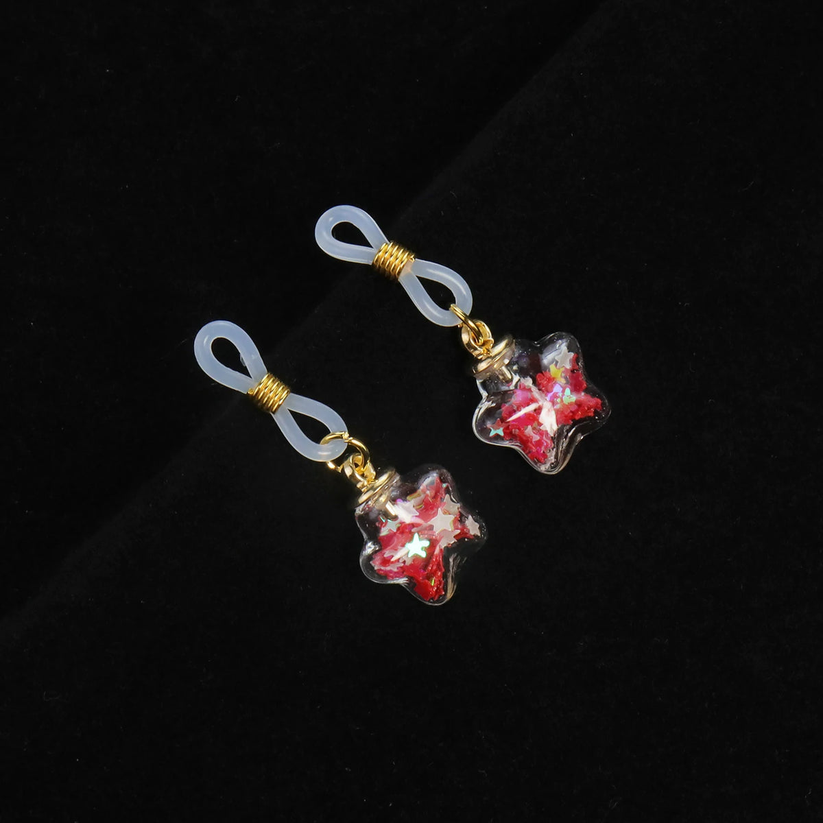 Fake Nipple Rings Adjustable Elastic Nooses Silicone Cute Pearl Silver non-Piercing