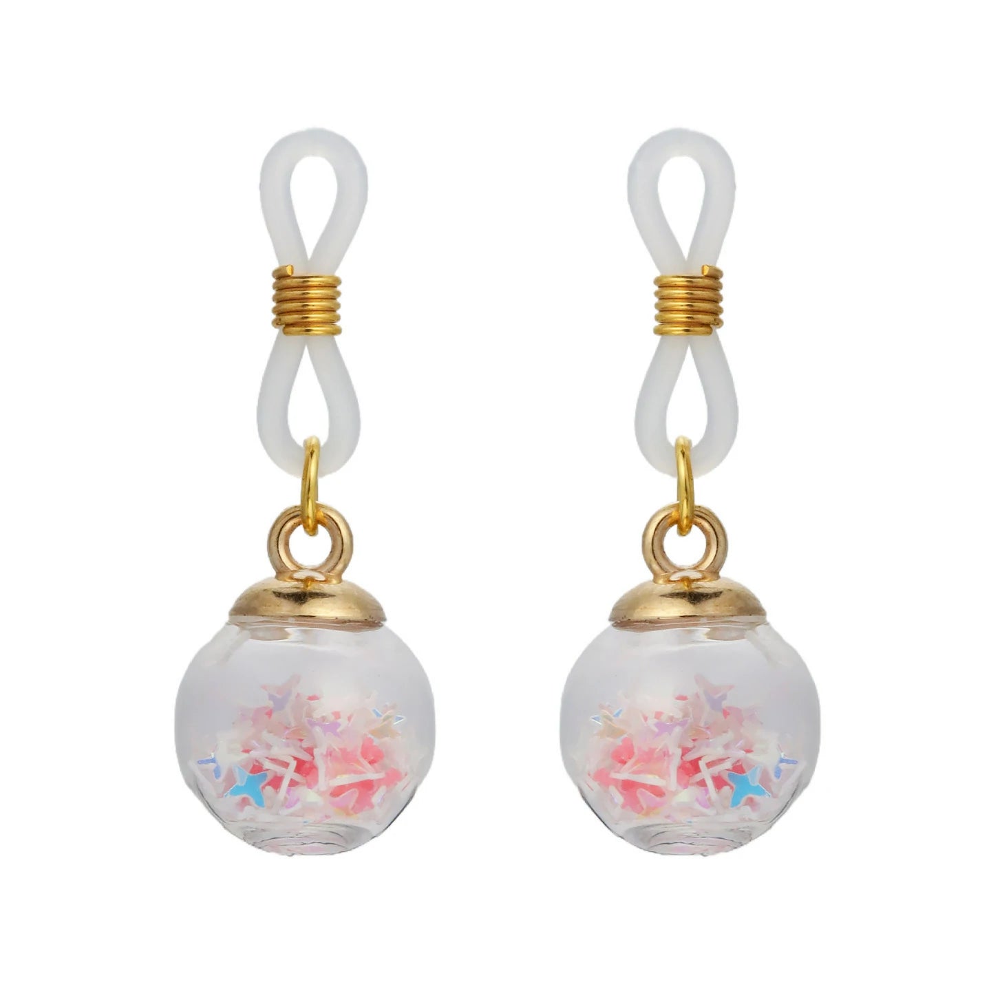 Fake Nipple Rings Adjustable Elastic Nooses Silicone Cute Pearl Silver non-Piercing
