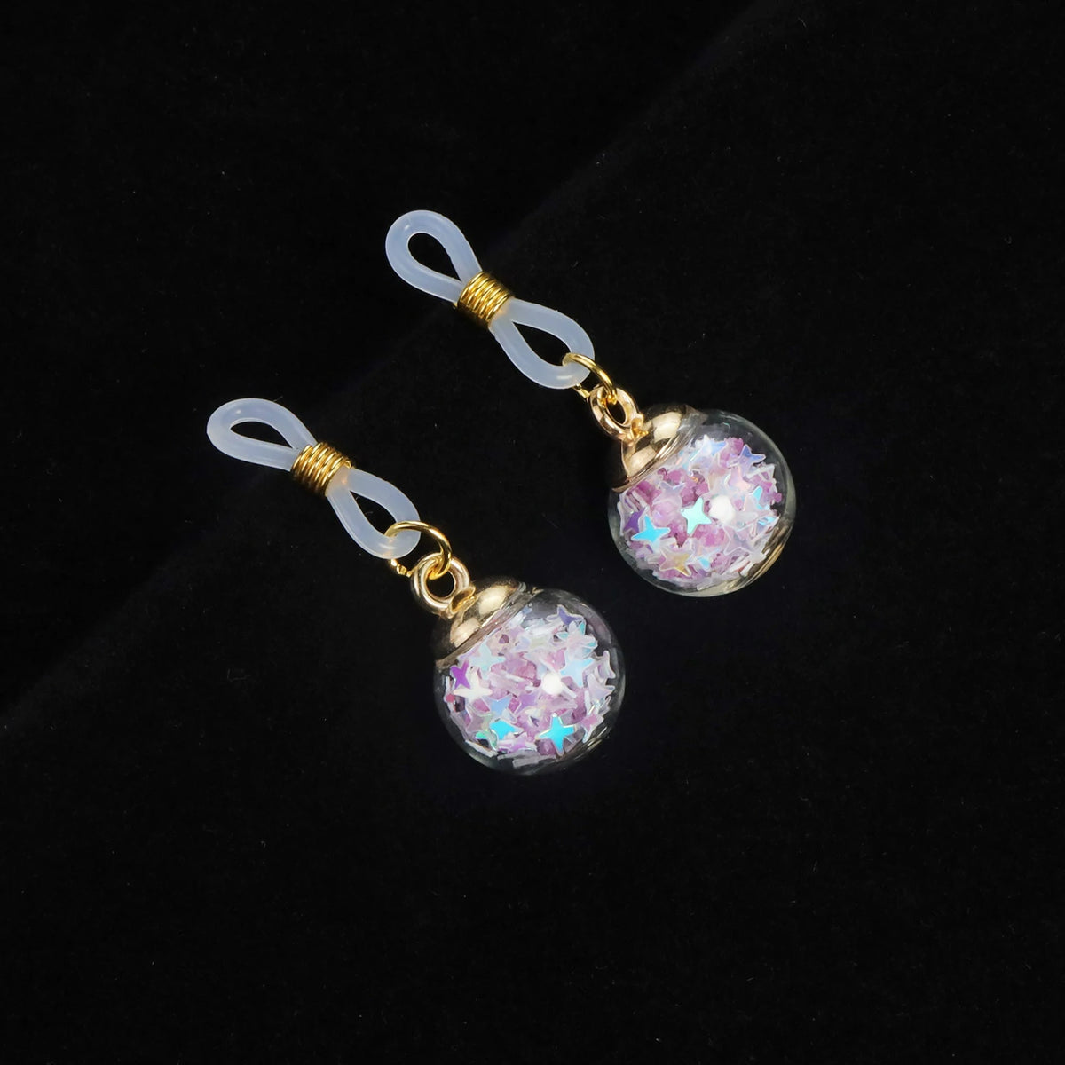 Fake Nipple Rings Adjustable Elastic Nooses Silicone Cute Pearl Silver non-Piercing