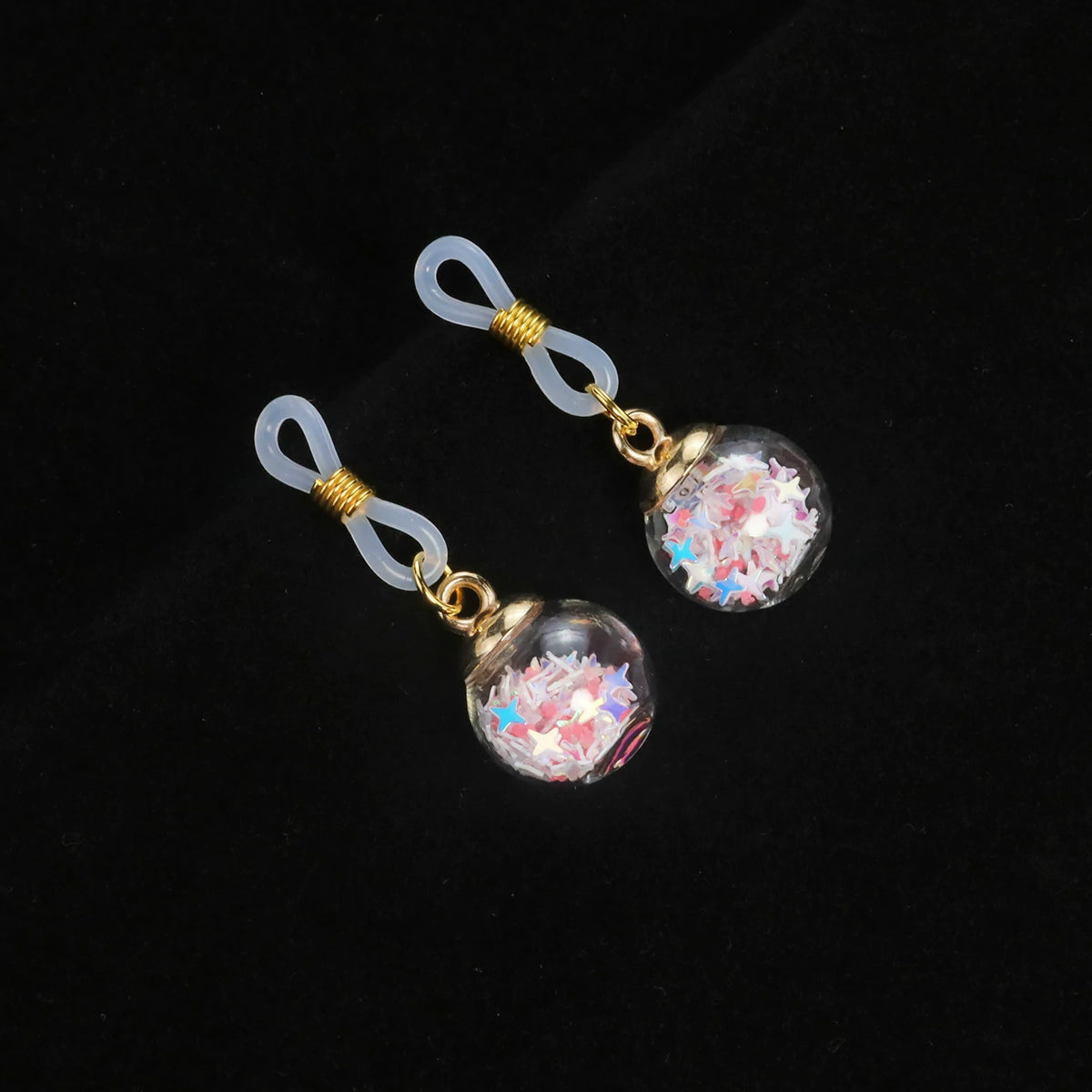 Fake Nipple Rings Adjustable Elastic Nooses Silicone Cute Pearl Silver non-Piercing