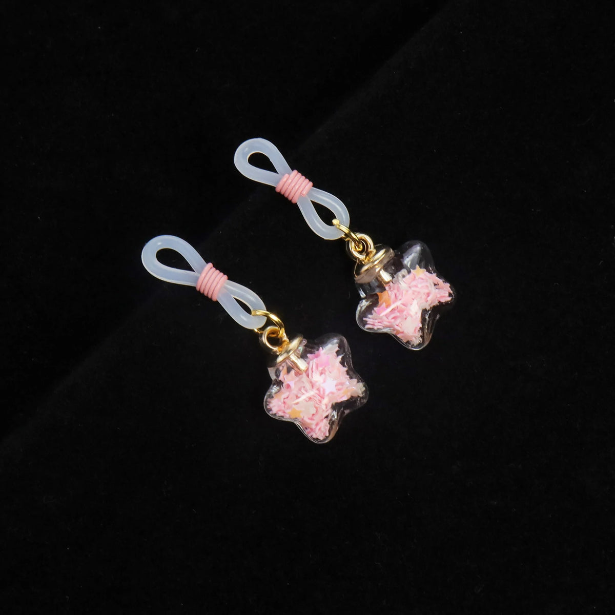 Fake Nipple Rings Adjustable Elastic Nooses Silicone Cute Pearl Silver non-Piercing