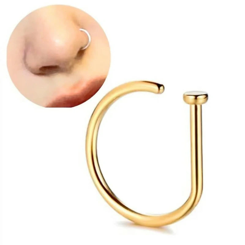 Fake Nose Lip Ring Faux Clip on No Pierced Non Piercing Helix Cartilage Earring Ear Cuff