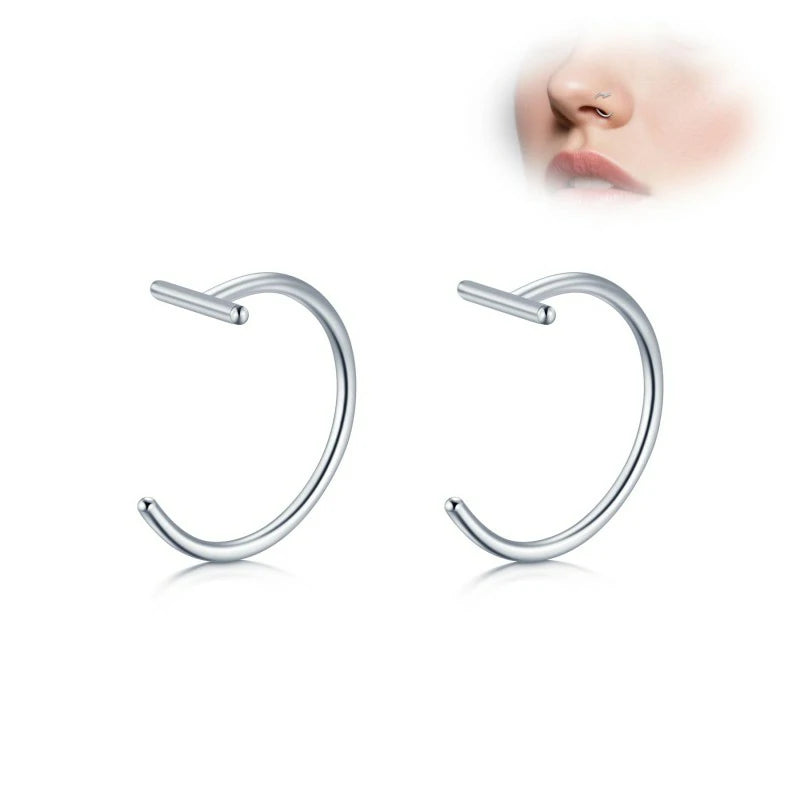 Fake Nose Lip Ring Faux Clip on No Pierced Non Piercing Helix Cartilage Earring