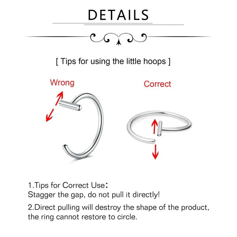 Fake Nose Lip Ring Faux Clip on No Pierced Non Piercing Helix Cartilage Earring