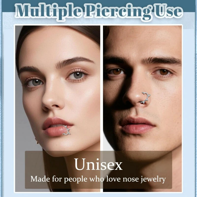 Fake Nose Lip Ring Faux Clip on No Pierced Non Piercing Helix Cartilage