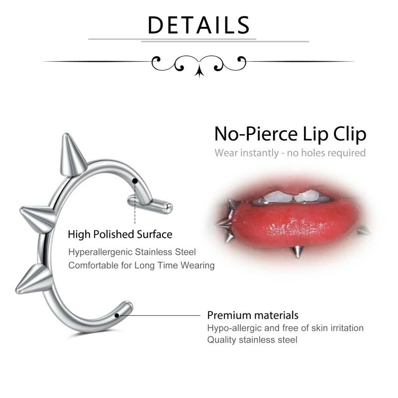 Fake Nose Lip Ring Faux Clip on No Pierced Non Piercing Helix Cartilage