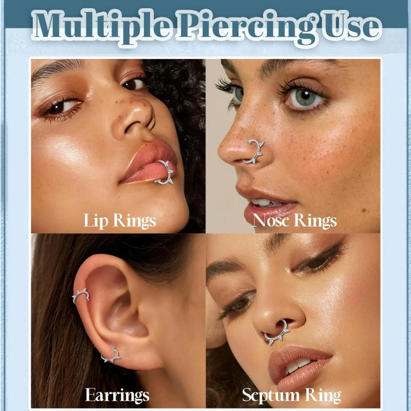 Fake Nose Lip Ring Faux Clip on No Pierced Non Piercing Helix Cartilage