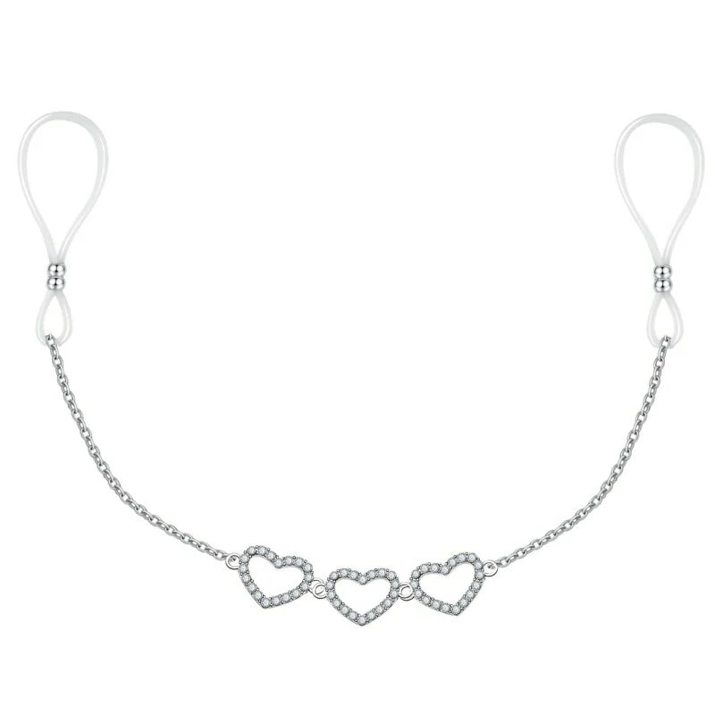 Faux Body Piercing Jewelry Nipple Noose Chain Adjustable Silicone Band Non Piercing Nipple