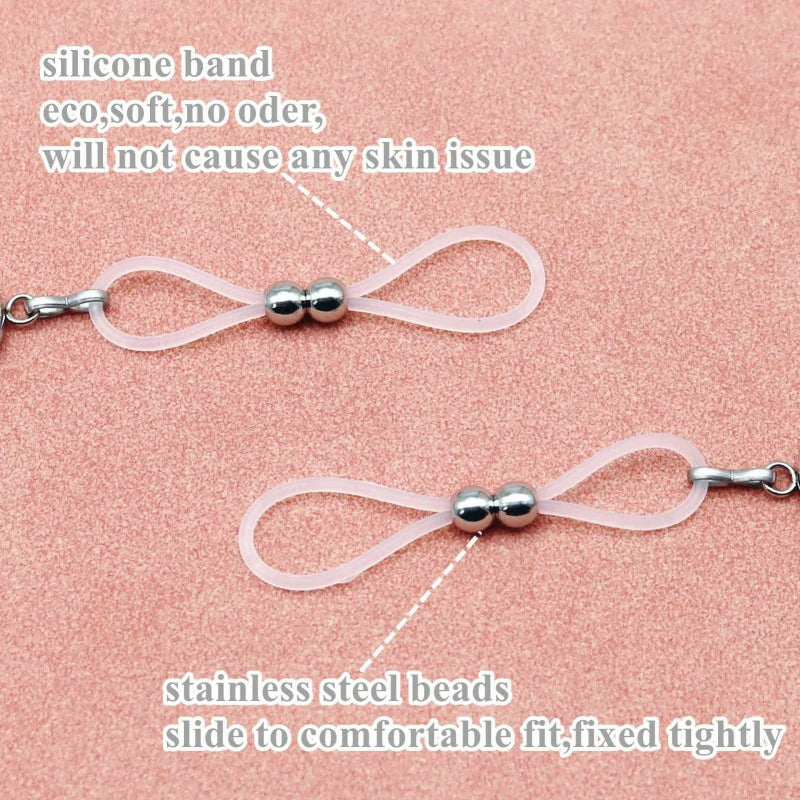 Faux Body Piercing Jewelry Nipple Noose Chain Adjustable Silicone Band Non Piercing Nipple