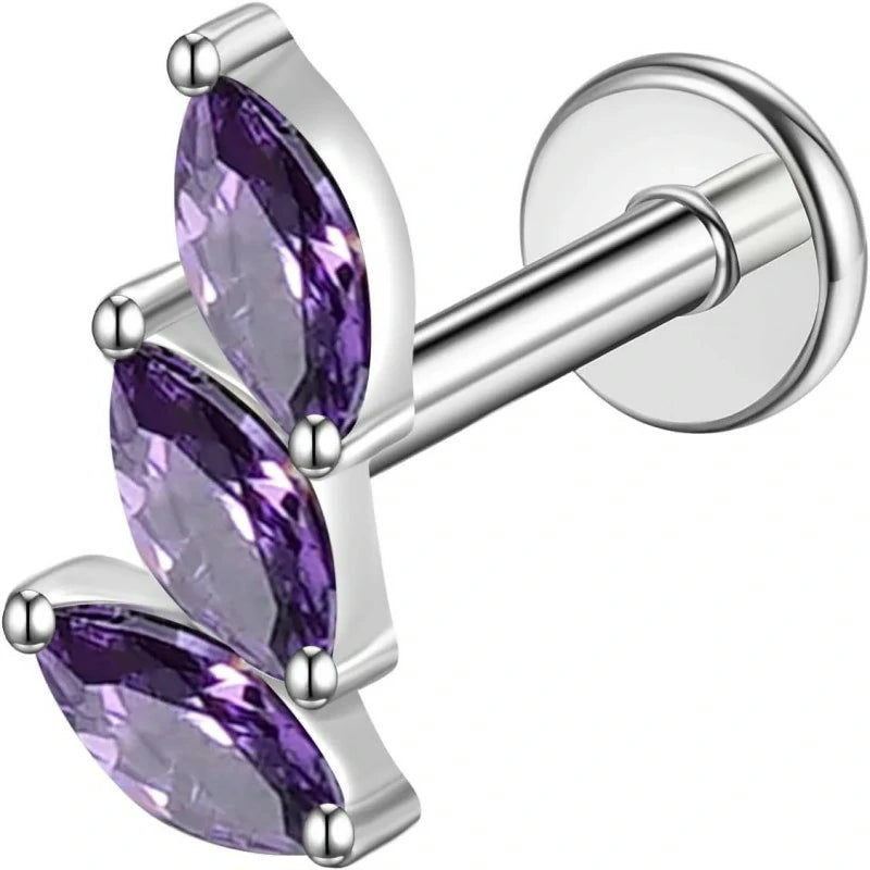 G23 Titanium Flat Back Earrings Studs 16g F136 Implant Grade Titanium Labrets Press Fit Threadless