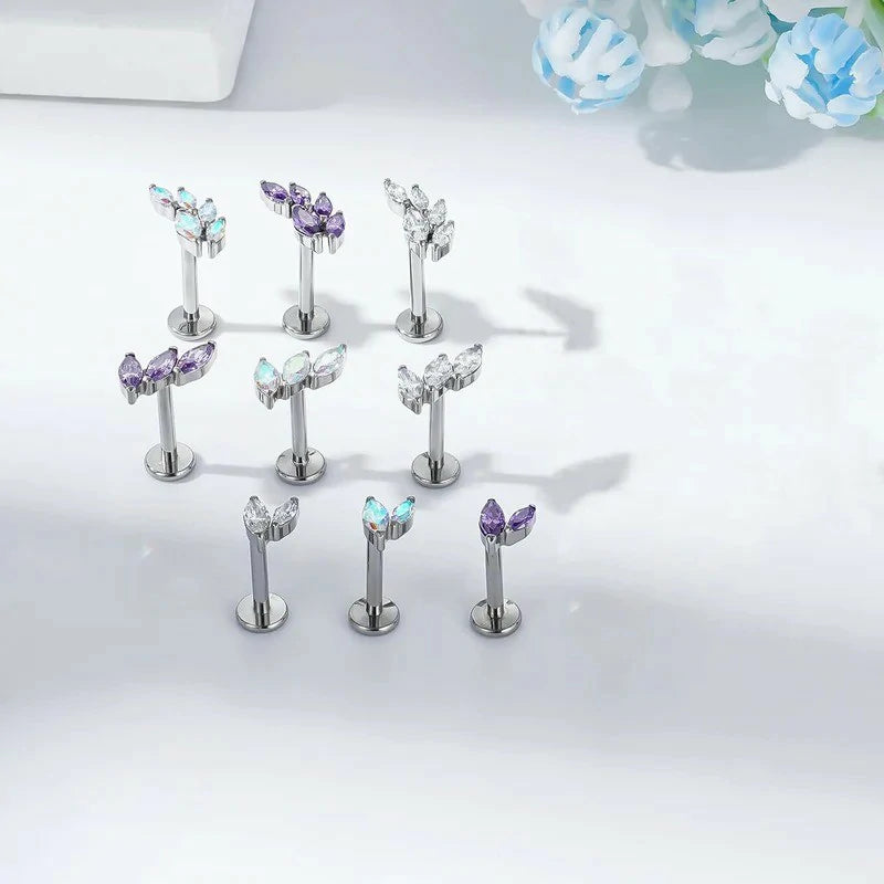 G23 Titanium Flat Back Earrings Studs 16g F136 Implant Grade Titanium Labrets Press Fit Threadless