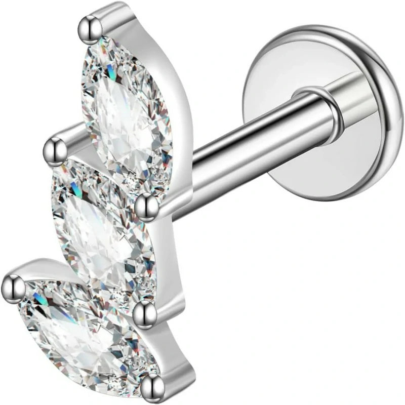 G23 Titanium Flat Back Earrings Studs 16g F136 Implant Grade Titanium Labrets Press Fit Threadless