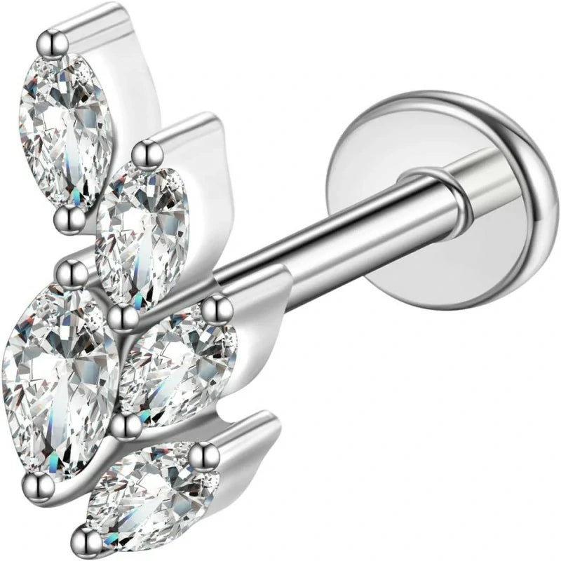 G23 Titanium Flat Back Earrings Studs 16g F136 Implant Grade Titanium Labrets Press Fit Threadless