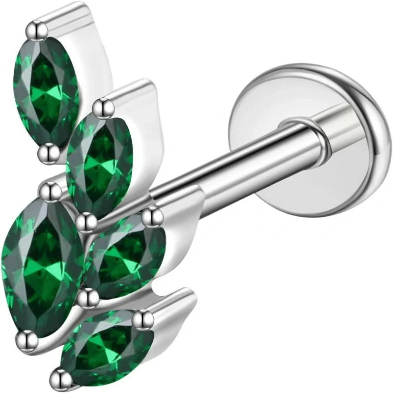 G23 Titanium Flat Back Earrings Studs 16g F136 Implant Grade Titanium Labrets Press Fit Threadless