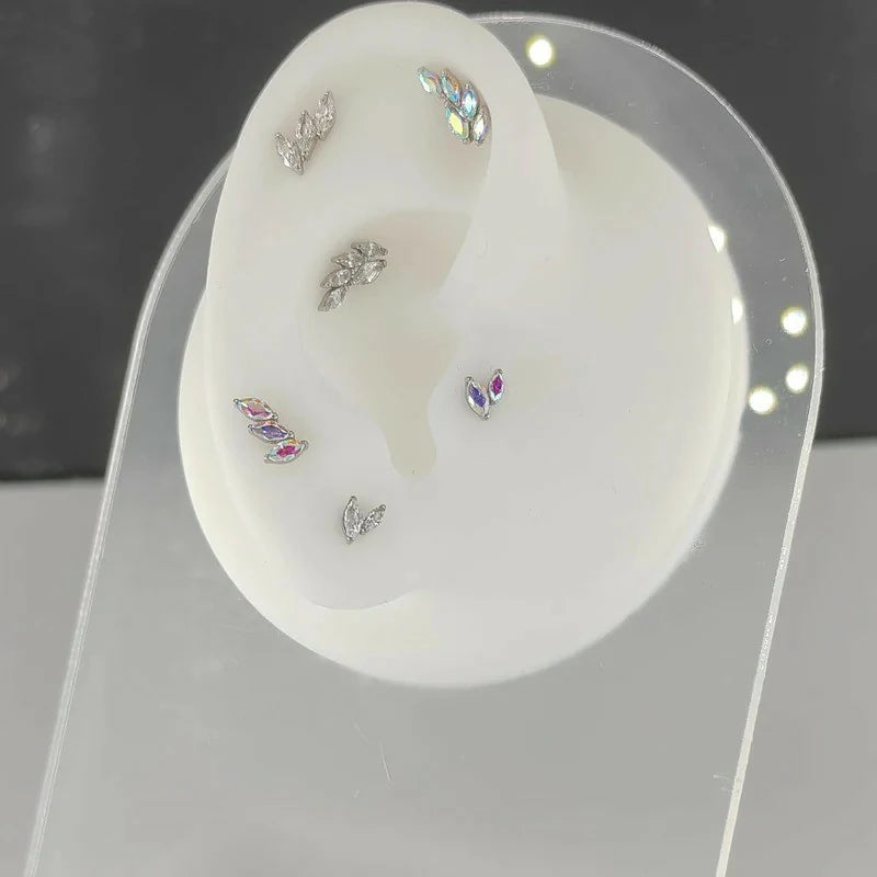 G23 Titanium Flat Back Earrings Studs 16g F136 Implant Grade Titanium Labrets Press Fit Threadless