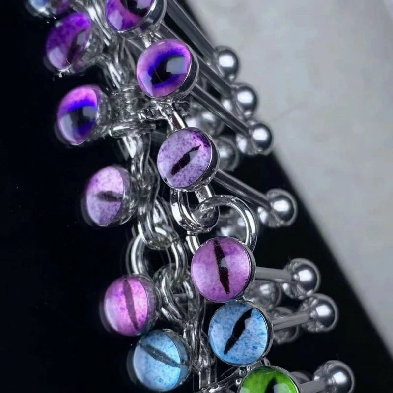 Glow in the Dark Dragon Eye Ball Tongue Ring Stainless Steel Barbell