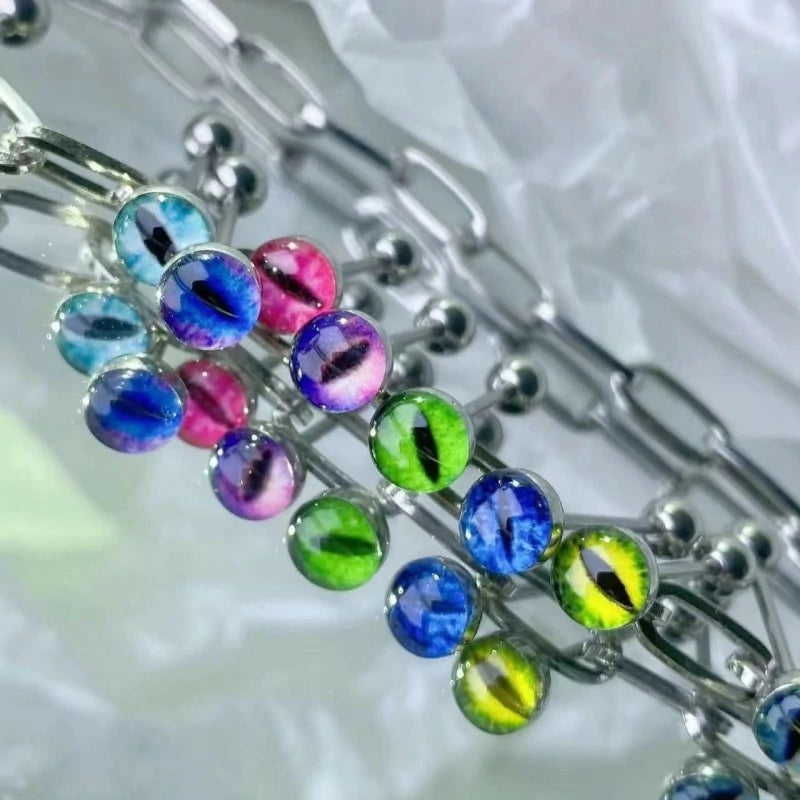 Glow in the Dark Dragon Eye Ball Tongue Ring Stainless Steel Barbell