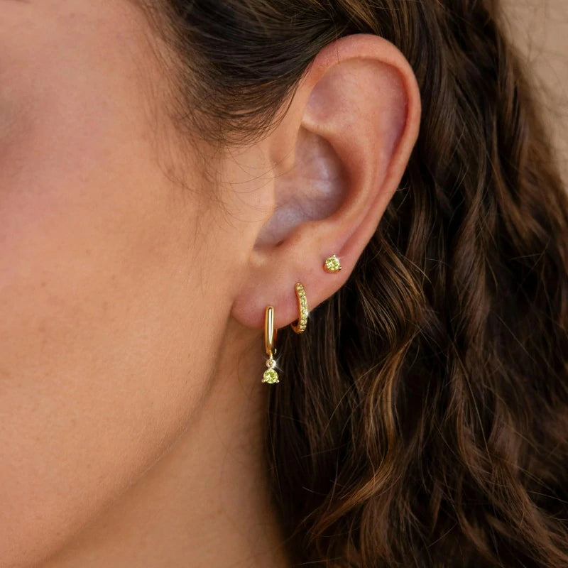 Gold Plated Cute Dainty Birthstone Earrings Stack Hypoallergenic