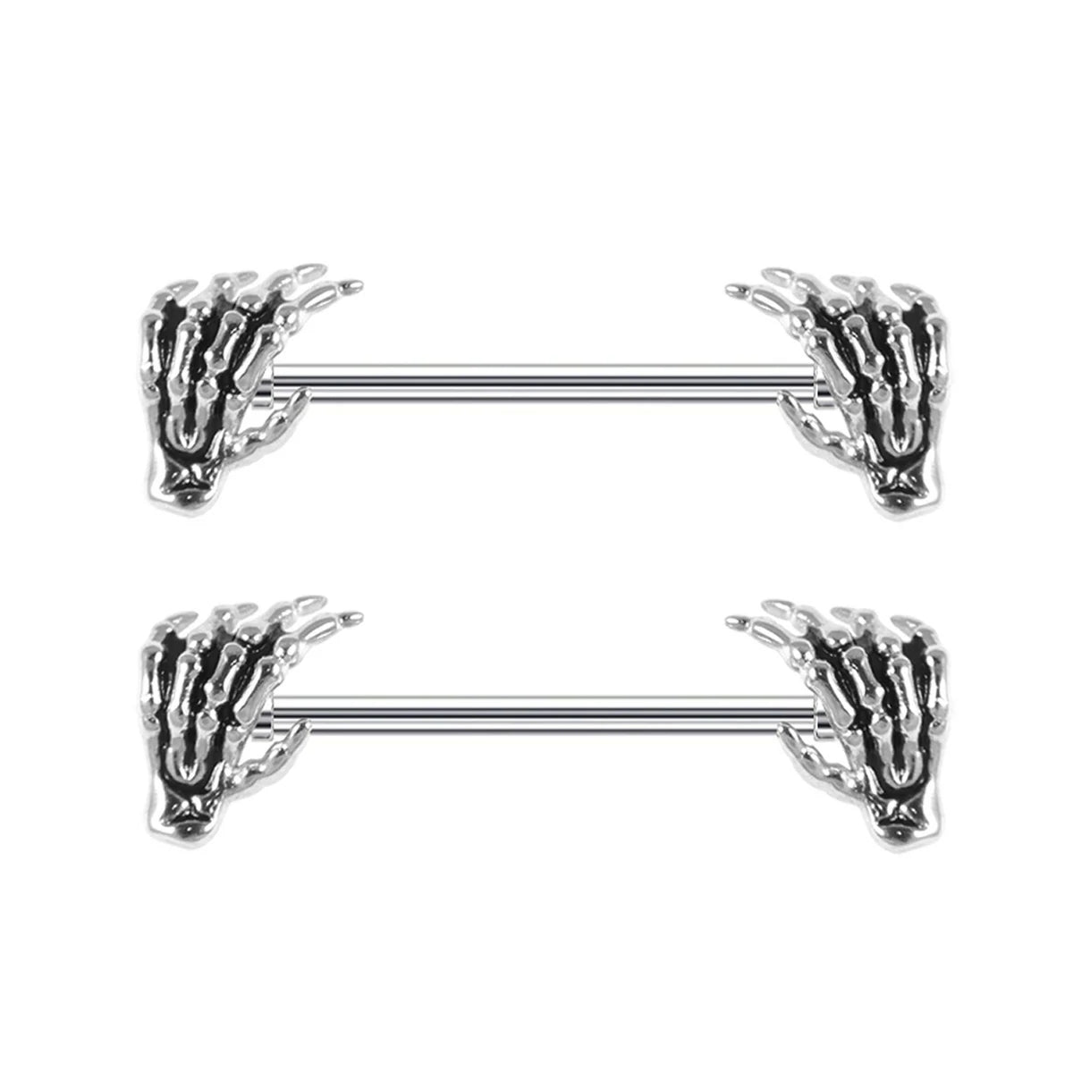 Gothic Skull Nipple Rings Punk Skeleton Industrial Nipple Piercing
