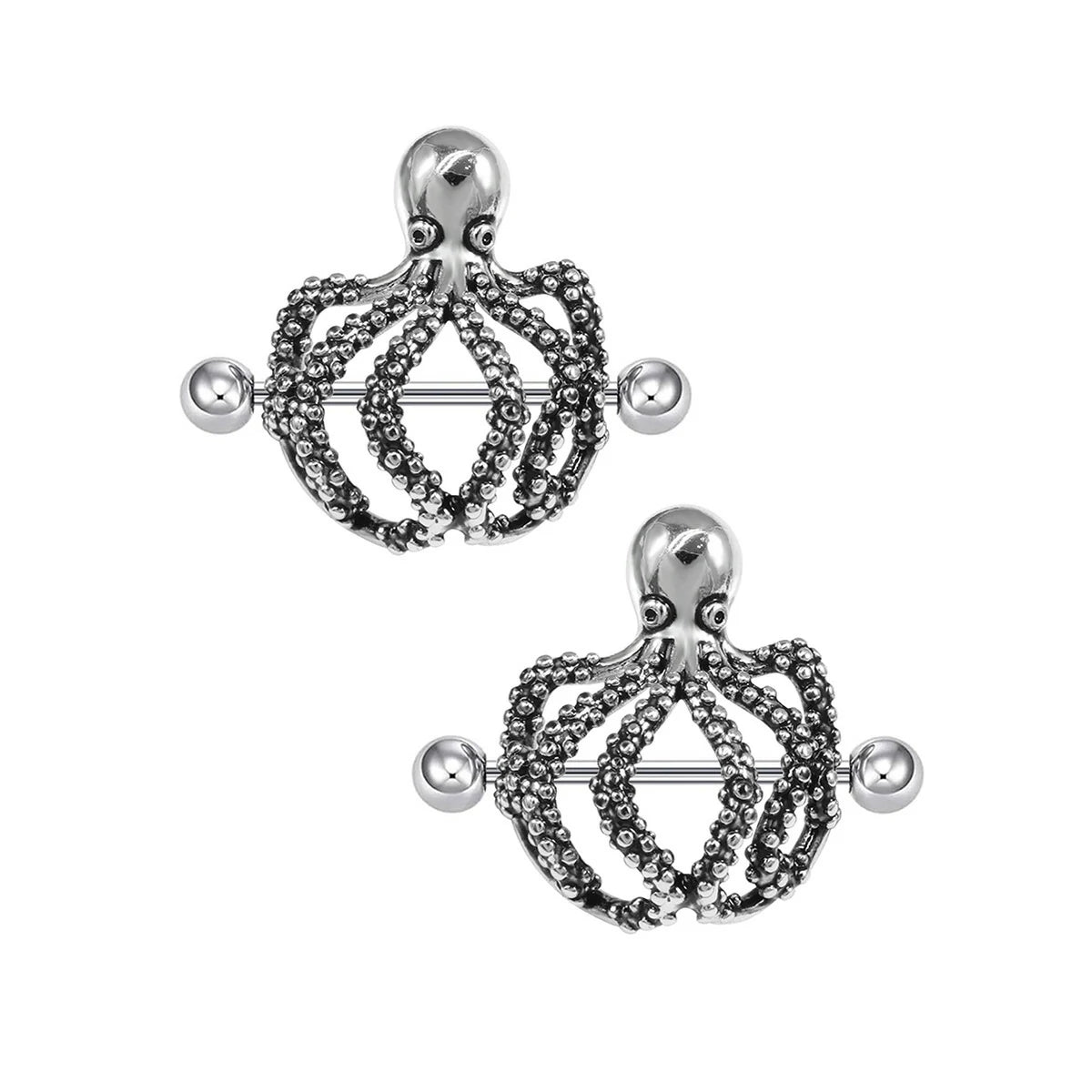 Gothic Skull Nipple Rings Punk Skeleton Industrial Nipple Piercing