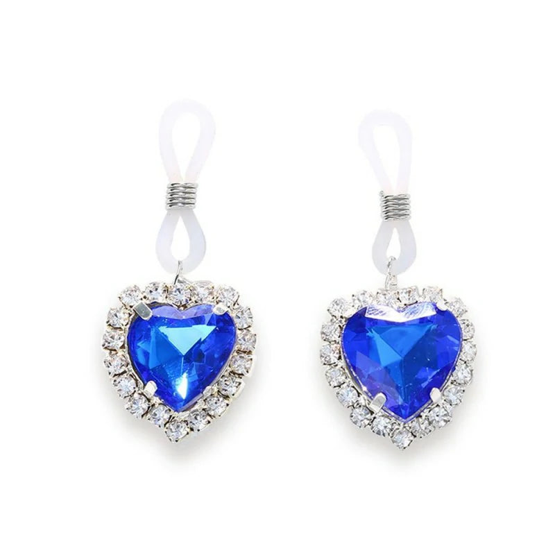 Heart Dangle Non Piercing Fake Nipple Rings for Women Adjustable Nipple