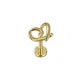 Threadless Flat Back Earrings Hypoallergenic 14K Real Gold Plated CZ Butterfly, Flower, Crawler Stud Earrings