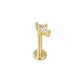 Threadless Flat Back Earrings Hypoallergenic 14K Real Gold Plated CZ Butterfly, Flower, Crawler Stud Earrings