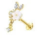 Threadless Flat Back Earrings Hypoallergenic 14K Real Gold Plated CZ Butterfly, Flower, Crawler Stud Earrings