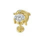 Threadless Flat Back Earrings Hypoallergenic 14K Real Gold Plated CZ Butterfly, Flower, Crawler Stud Earrings