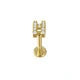 Threadless Flat Back Earrings Hypoallergenic 14K Real Gold Plated CZ Butterfly, Flower, Crawler Stud Earrings