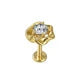 Threadless Flat Back Earrings Hypoallergenic 14K Real Gold Plated CZ Butterfly, Flower, Crawler Stud Earrings