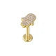 Threadless Flat Back Earrings Hypoallergenic 14K Real Gold Plated CZ Butterfly, Flower, Crawler Stud Earrings