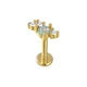 Threadless Flat Back Earrings Hypoallergenic 14K Real Gold Plated CZ Butterfly, Flower, Crawler Stud Earrings