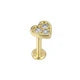 Threadless Flat Back Earrings Hypoallergenic 14K Real Gold Plated CZ Butterfly, Flower, Crawler Stud Earrings