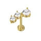 Threadless Flat Back Earrings Hypoallergenic 14K Real Gold Plated CZ Butterfly, Flower, Crawler Stud Earrings
